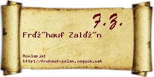 Frühauf Zalán névjegykártya